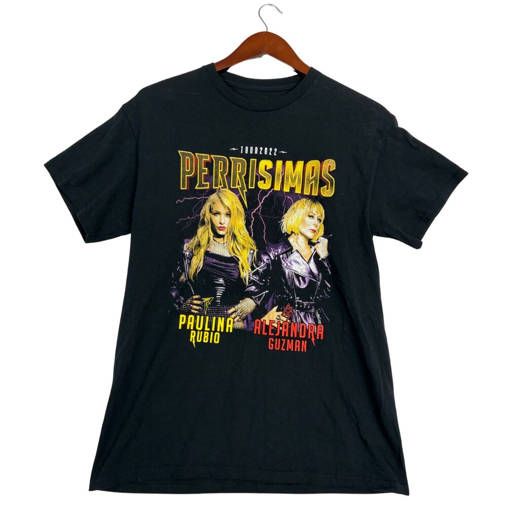 Perrisimas Tour 2022 Paulina Rubio Alejandra Guzman Black Concert T Shirt